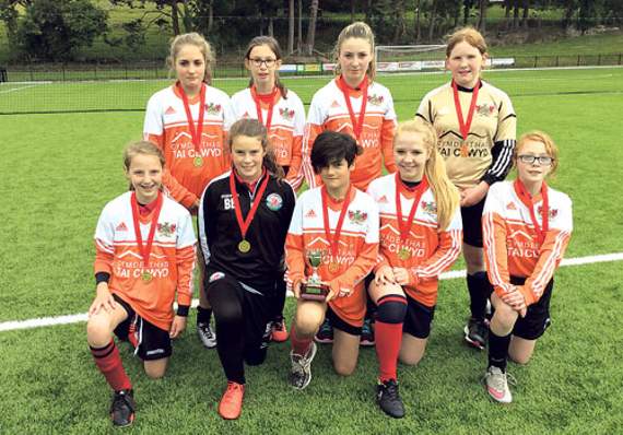 The Ysgol y Berwyn year seven girls who won the secondary schools Urdd Cup for girls