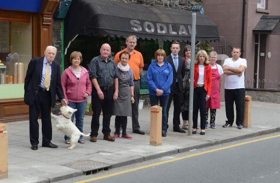 College Street shop and business owners in protest against the wooden bollards