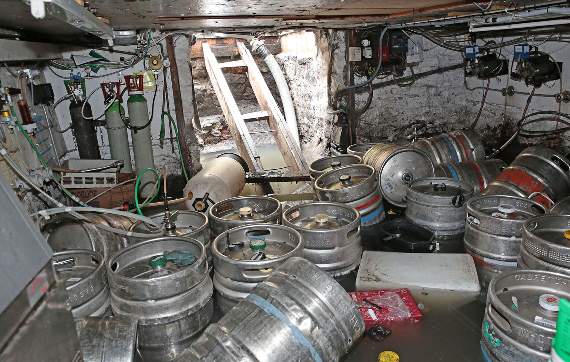 The flooded cellar at the Vale of Rheidol pub