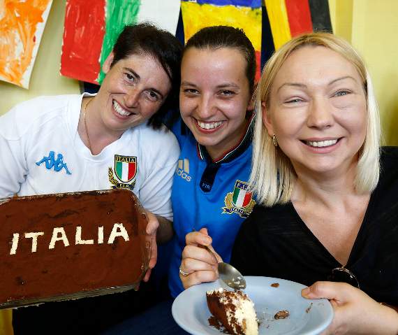 Cinzia Sertorio and Stefania Atzori, originally from Italy with Anna Stepien, originally from Poland