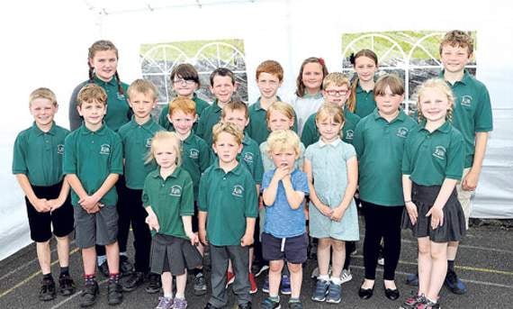 Pupils from Ysgol y Ganllwyd that took part in the event