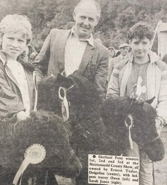 Shetland Pony winners first, second and third, all owned by Ernest Tudor, centre, with helpers Tracey Owen, left, and Sarah Jones, right.