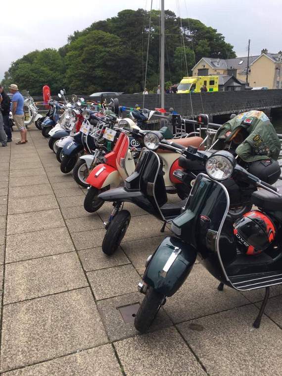 A selection of the scooters which arrived in Porthmadog for the event