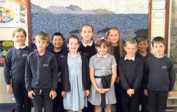 Ysgol Foelgron, Mynytho, eco council have come up with some energy-saving measures: Elin, Beau, Jack, Karri, Ela, Mari, Lilly, Laela, William and Ellis