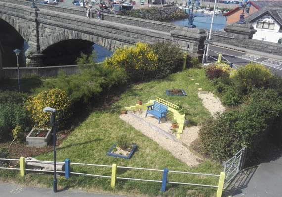 The completed mindfulness garden in Aberystwyth