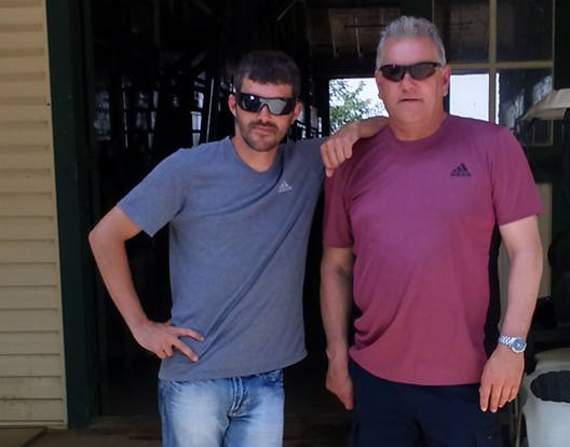 Gareth Wyn with his father Gareth
