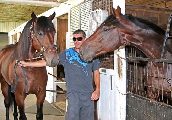 Gareth Wyn Dowse at the stables in Goshen, where he is ‘right-hand man’, with Huntsville