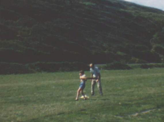 Playing cricket at what is now the Aberystwyth Holiday Village