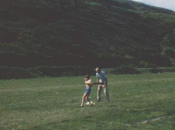 Playing cricket at what is now the Aberystwyth Holiday Village
