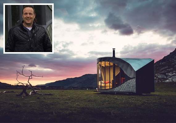 Carwyn Jones (inset) designed and built Dragon’s Eye after Epic Retreats started a competition for people across Wales to design a cabin to celebrate Wales’ Year of Legends 2017. Main photo: Best of Wales