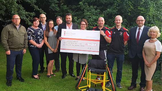 West Coast Warriors presentation, from left: James Drew, Julie Grabham, John Glasby, Hayleigh Routledge, Tony Bates, Eddy Webb, Rhiannon Rees, Lee Coulson, Alan Gible, Nigel Kennedy and Mearina James