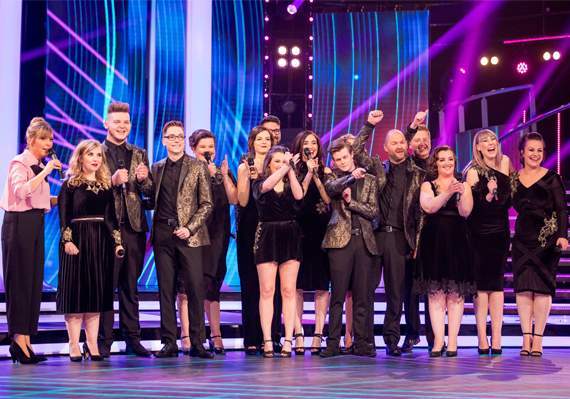 Sgarmes with host Mel Giedroyc in the third episode of Pitch Battle