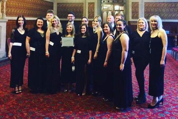 Sgarmes pictured at their audition which took place in Manchester Town Hall