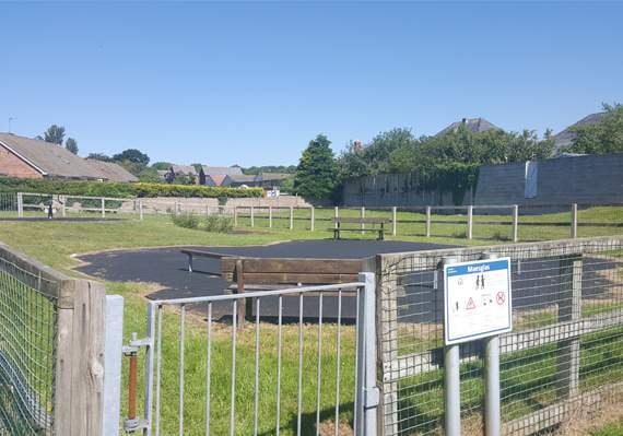 How the play area looked before the fencing was removed