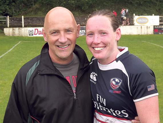 Head coach Ian Jones with Jillion Potter