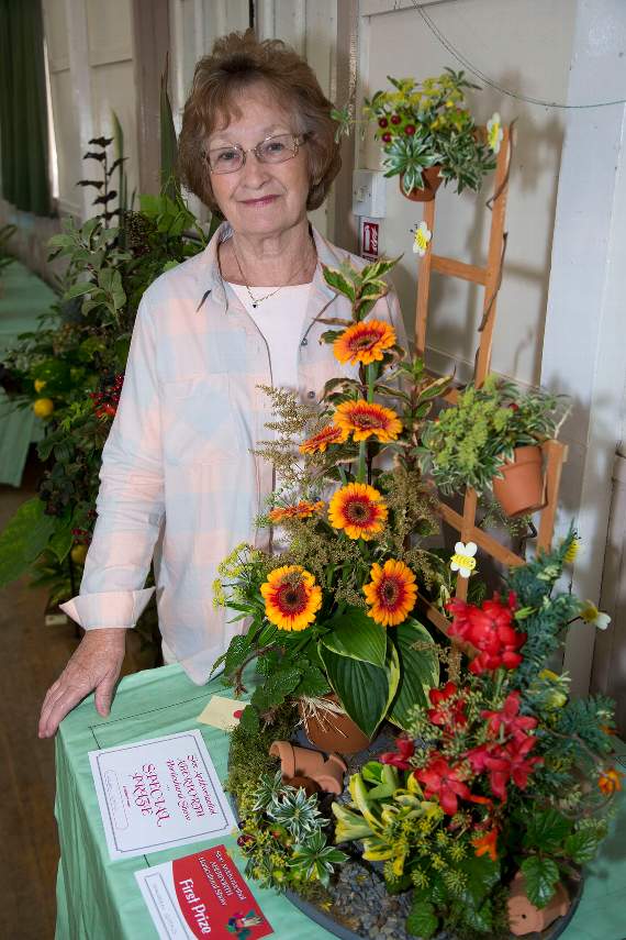 Maureen Gittins took home the trophy for her flower arrangement