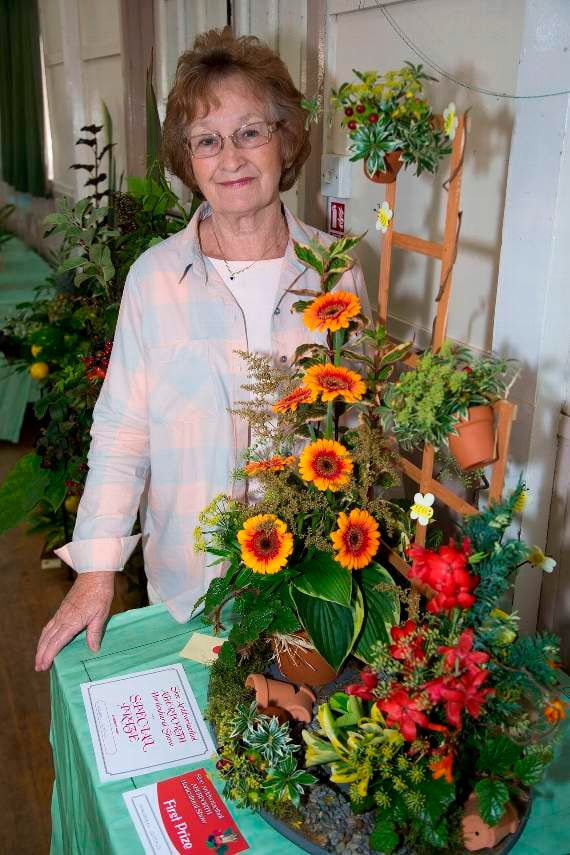 Maureen Gittins took home the trophy for her flower arrangement