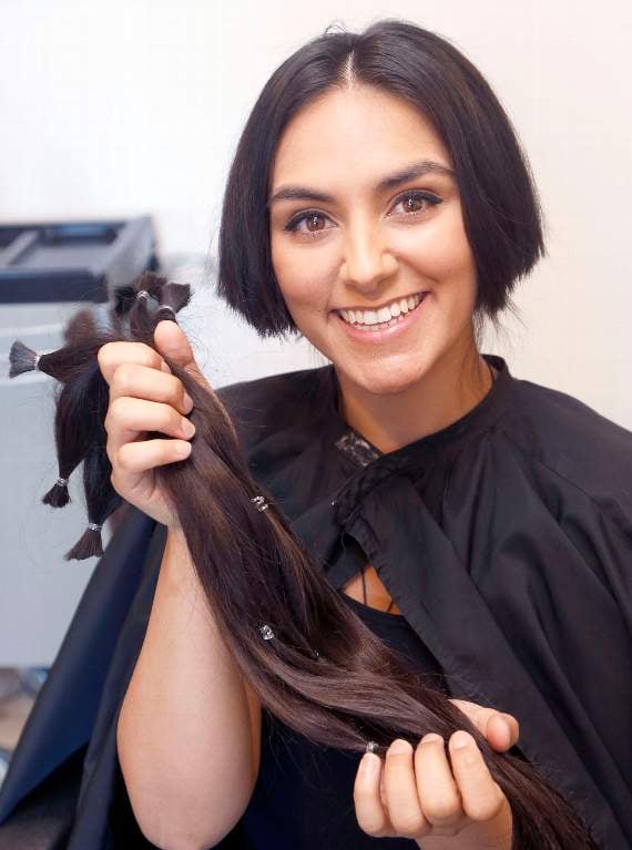 ...and after having her hair cut for the Little Princess Trust