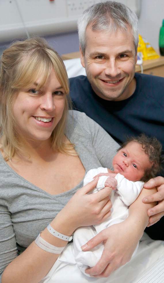 Seren Morgan Lewis was the first baby to be born in Ceredigion on New Year’s Day. 18DPJ04JAN01