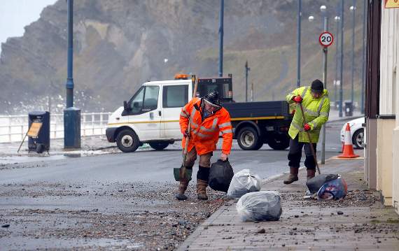 The council clean-up gets underway after Storm Eleanor blew in with gusts of over 70mph last week