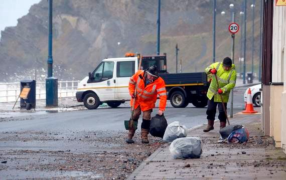 The council clean-up gets underway after Storm Eleanor blew in with gusts of over 70mph last week