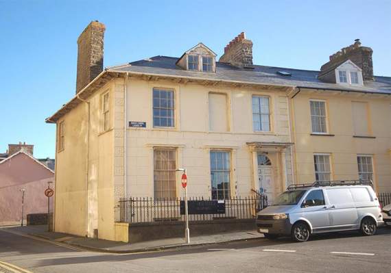 One of the two properties in Laura Place, Aberystwyth