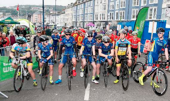 The Welsh Criterium Championships - Youth A Boys and Girls race prepares to get underway