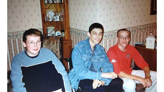 Dylan (right) was close friends with Rhydian James (middle)