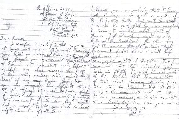 The letter from the front line in which Pvt Dick Isaac says he wishes he was out of ‘this terrible lot’