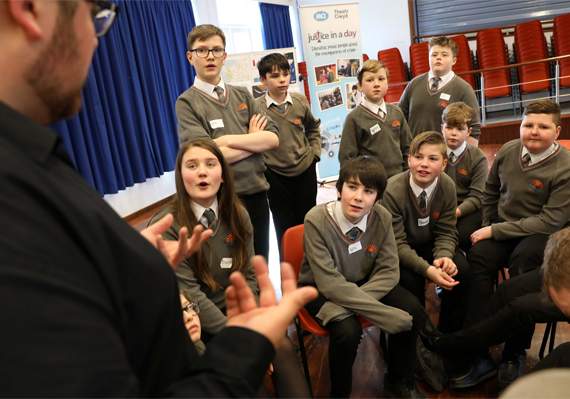 Ysgol Bro Idris, Dolgellau pupils discussing sentencing during the workshop