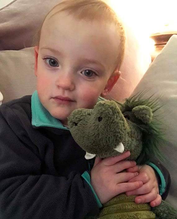 A healthy Olivia, aged two