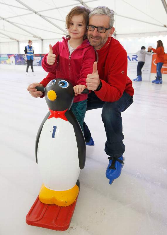 Simon Turner, of Cwmerfyn, with daughter Eleri