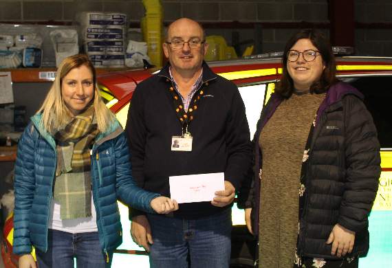 Non Williams, Ynys Môn YFC; Kevin Morris, Welsh Air Ambulance; and Miriam Williams, Eryri YFC