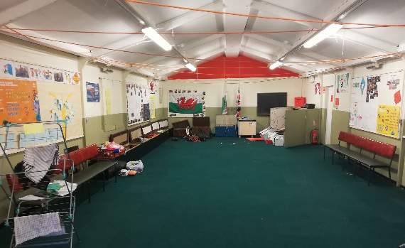 The main hall and office of the Aberystwyth Scout Hut at Plascrug Avenue were left “trashed” after a break in