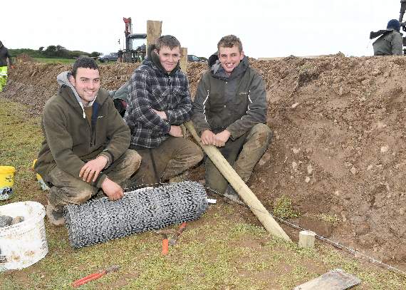 The winning fencing team: Wil Williams, Sion Gwilym and Deio Roberts of Y Rhiw