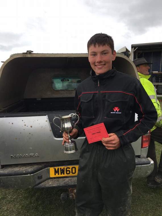Harri Gwyn, Llangybi, winner of the YFC ploughing trophy