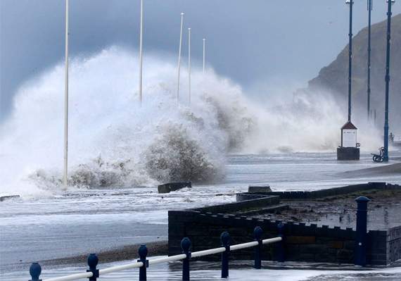 If approved by the Welsh Government, work on coastal defence schemes in Aberystwyth (pictured) and Aberaeron could get underway next year