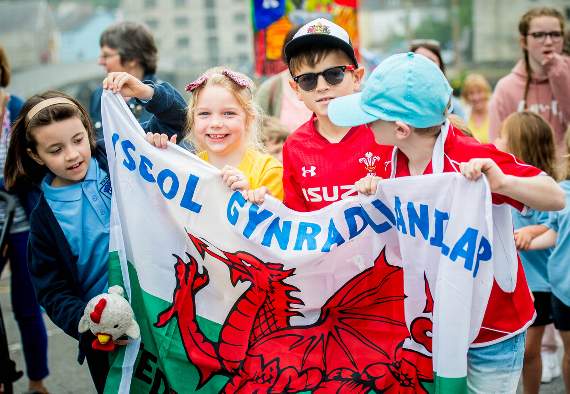 Pupils from Llanilar enjoying the ceremony. Photo: Aled Llywelyn