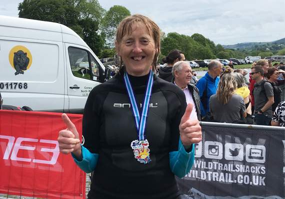 Ruth Jennison after completing her latest fundraising swim
