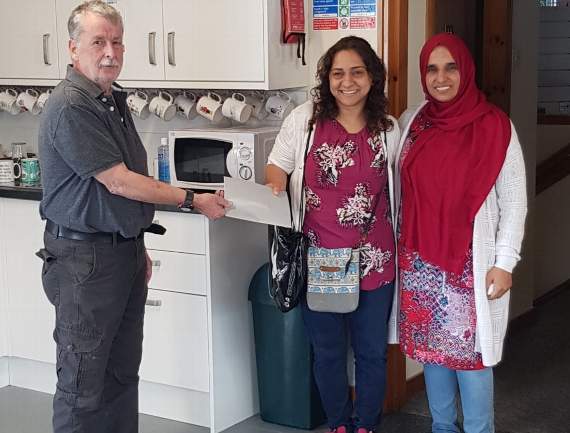 Aziza visited the lifeboat station this week to thank her rescuers