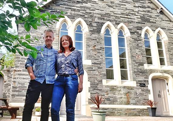 Martin and Sue outside Capel Jerusalem