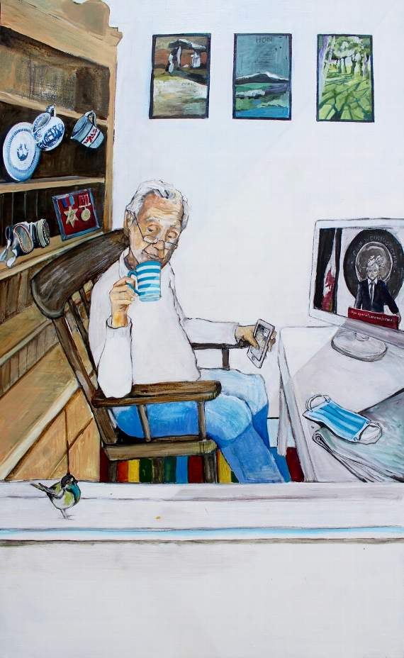 Ffion Gwyn painted this portrait remembering the past in this present crisis