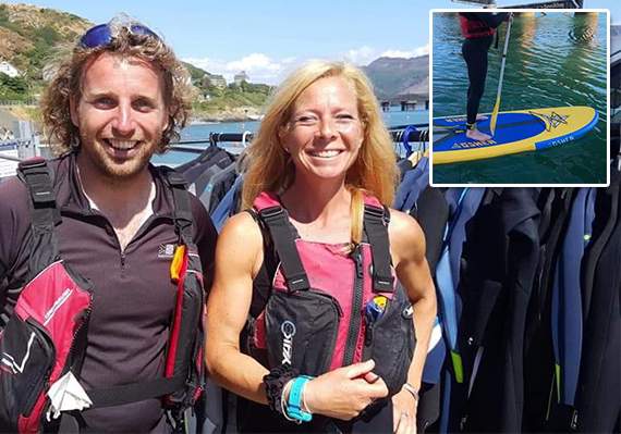Russell Courtney and Kirsty Jones have thanked the community for their support after 10 identical paddleboards like the one pictured inset were stolen along with one other and six paddles