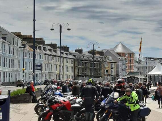 Concerns have been raised over the number of bikes on Aberystwyth promenade during weekends. Photo by Richard Griffiths.