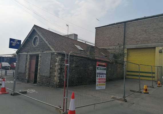 The former Arriva depot and the old candleworks buildings in Aberystwyth will be demolished within the next few weeks