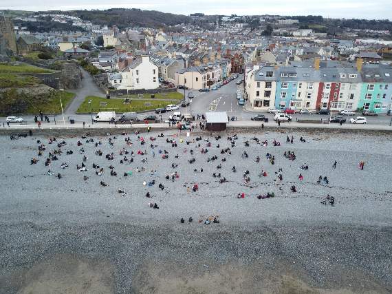 Drone footage of the vigil this evening. Credit: Brandon Morgan