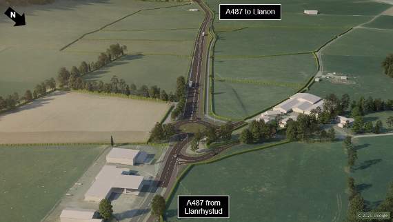 Artists’ impressions of the proposed new road scheme for the A487 at Llanrhystud