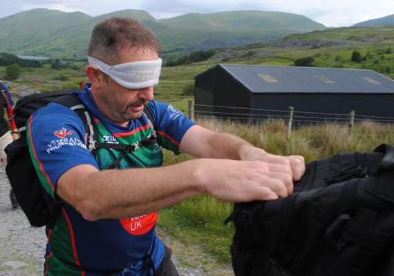Colin climbed Snowdon blindfolded, with a team of veterans and serving soldiers, as part of the Captain Stephen Healey Memorial Challenge