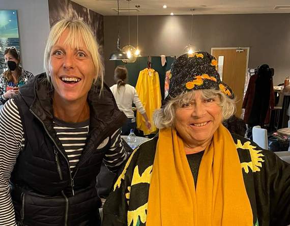 Miriam Margolyes, of Harry Potter and The Age of Innocence fame, with Cambrian Coast‘s Michelle South. Photo by Cambrian Coast Bar and Grill