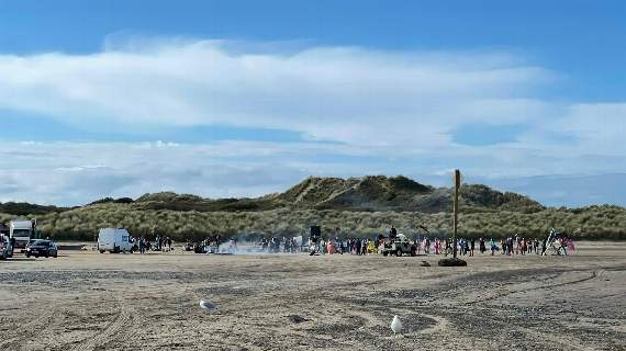 Filming took place on the beach at Ynyslas over the weekend